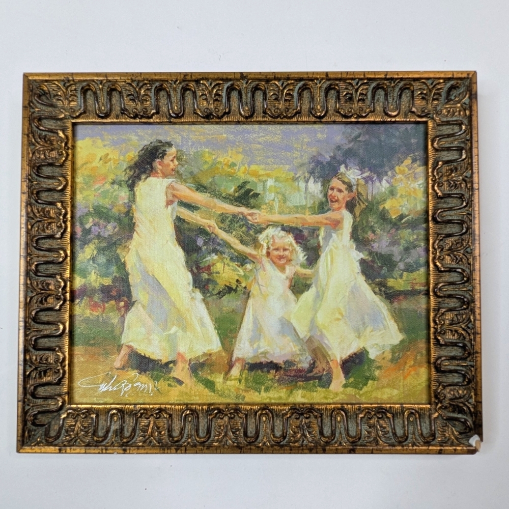 Julie Rogers Painting 8x10 Signed Canvas Framed Children Women Latter Day Decor